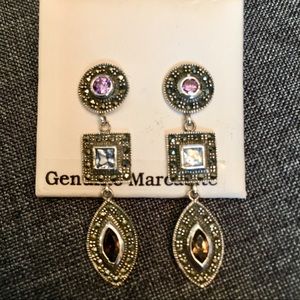 NWT Sterling Silver Marcasite Drop Earrings